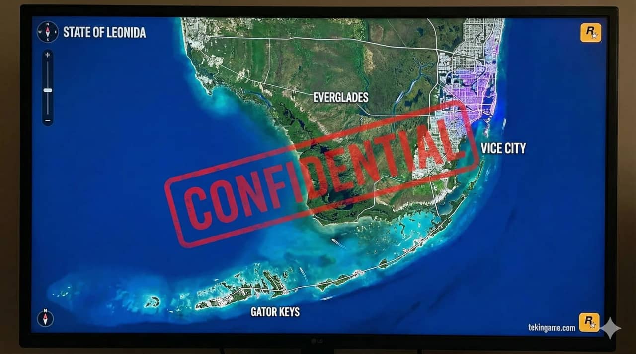 كشف أعظم سر في تاريخ روكستار: تسريب خريطة GTA VI الكاملة؛ ولاية "ليونيدا" أكبر بثلاثة أضعاف من لوس سانتوس!