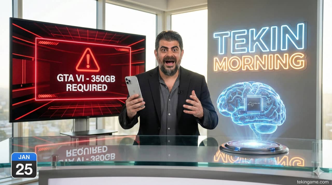 Tekin Morning Jan 25: The Storage Nightmare (GTA VI’s 350GB Leak), Elon Musk’s "Cyborg Gamer" Beats Elden Ring, and the Impossible Engineering of the iPhone 17 Air!