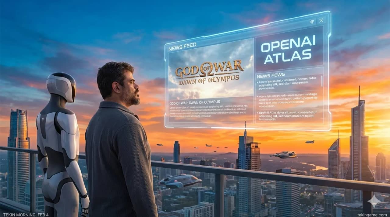 Tekin Morning Feb 4, 2026: Kratos Returns to Greece, Tesla's Optimus Gen 3, and the OpenAI Atlas Browser!