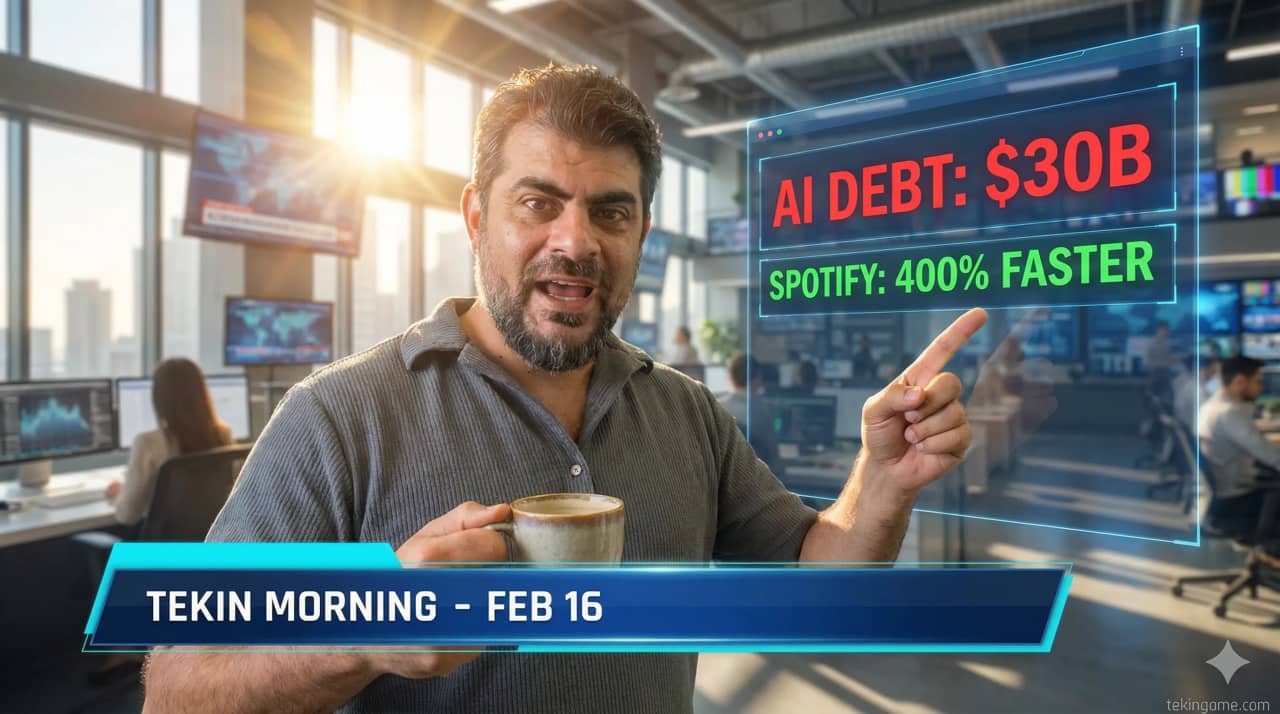 Tekin Morning Feb 16: From AI Debt Shocks to Spotify’s "Handless Coding" Revolution ☕️🚀