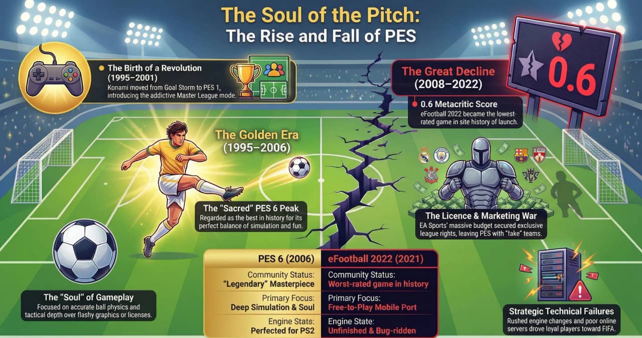 The History of PES: Rise and Fall of the Football King