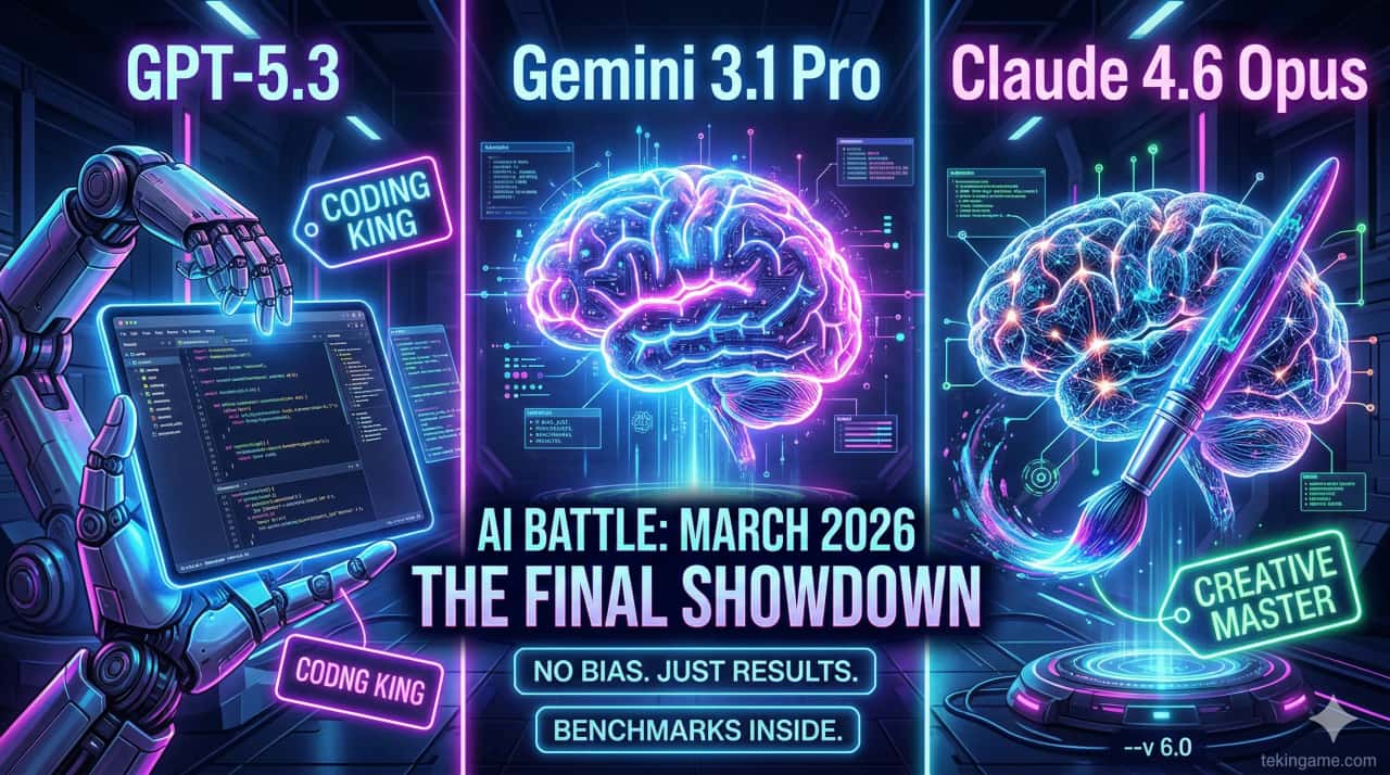 GPT-5.3 vs Gemini 3.1 Pro vs Claude 4.6 Opus: The Final AI Showdown — March 2026 Benchmark & Price Comparison
