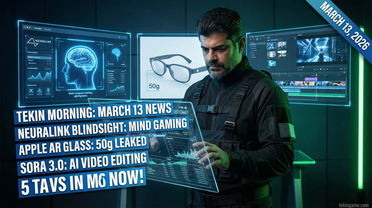 Tekin Morning March 13, 2026: From OpenAI's Reality Engine to Neuralink Telepathic Gaming