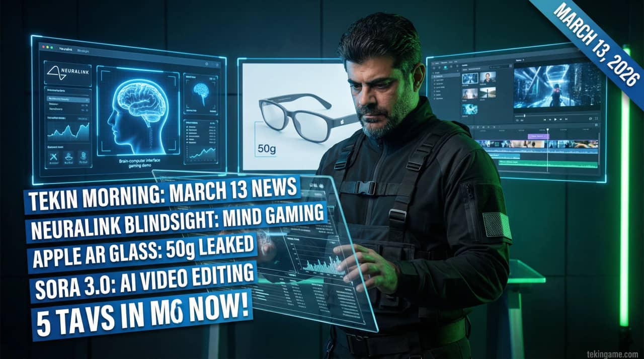 Tekin Morning March 13, 2026: From OpenAI's Reality Engine to Neuralink Telepathic Gaming