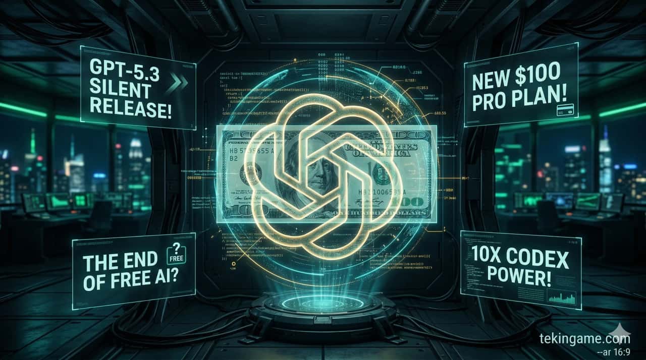 🤖 زلزال OpenAI الصامت: إطلاق GPT-5.3 وخطة Pro بـ 100 دولار