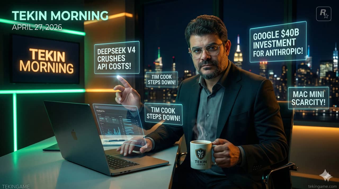 🌅 تيكن مورنينغ 27 أبريل: زلزال أسعار DeepSeek، قنبلة جوجل بـ 40 ملياراً وأزمة ماك ميني