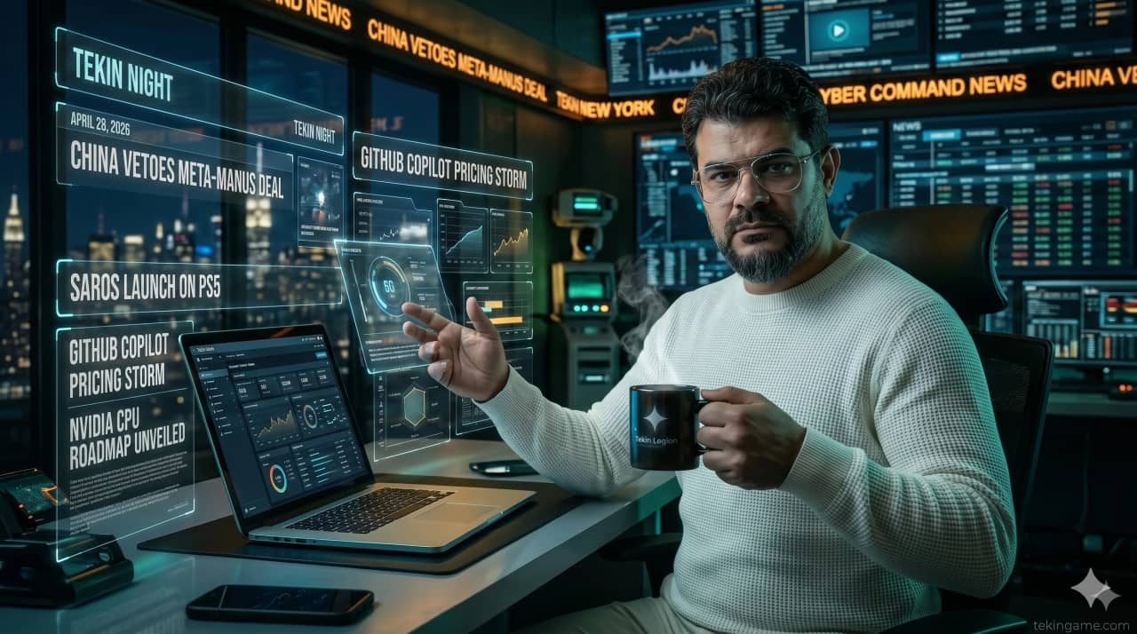 🌙 Tekin Night April 28: China Blocks Manus, Saros Launch & Nvidia CPU