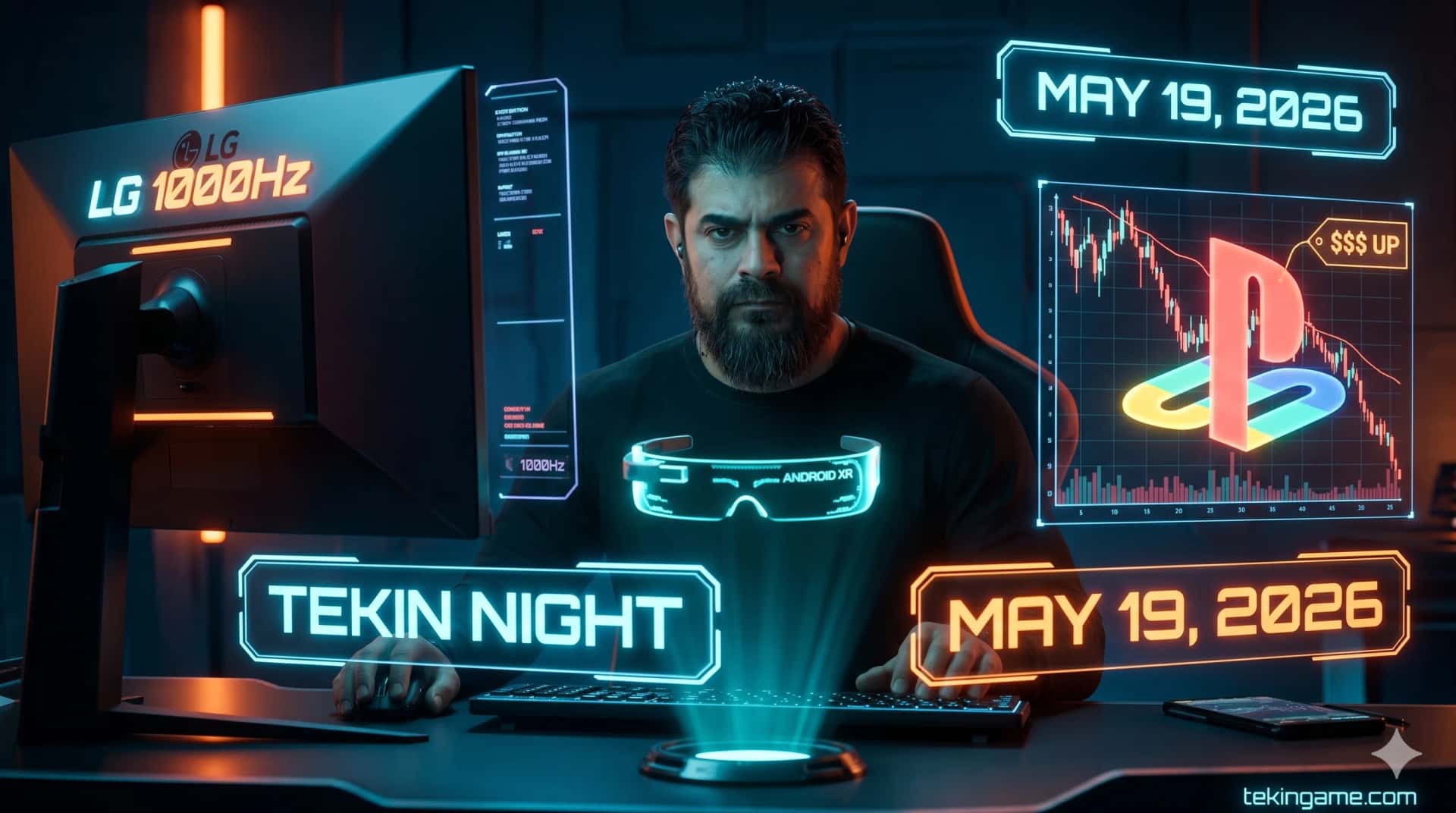 🌙 Tekin Night May 19, 2026: LG's 1000Hz Monitor, Android XR Glasses, WWDC Announcement & PS Plus Price Hike