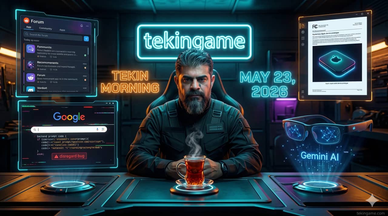 🌅 Tekin Morning May 23, 2026: Meta's Forum Attacks Reddit, Google AI Bug & Gemini-Powered Smart Glasses