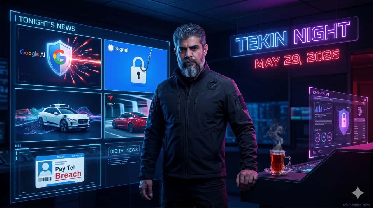 🌙 Tekin Night May 29, 2026: Tesla's Robotaxi Defeat, Signal Phishing & Google AI Security