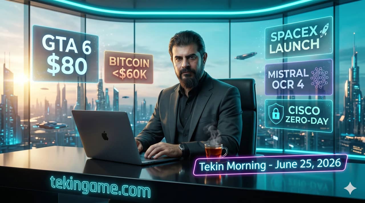 ☕ Tekin Morning June 25, 2026: GTA 6 Priced at $80, Bitcoin Crashes Below $60K