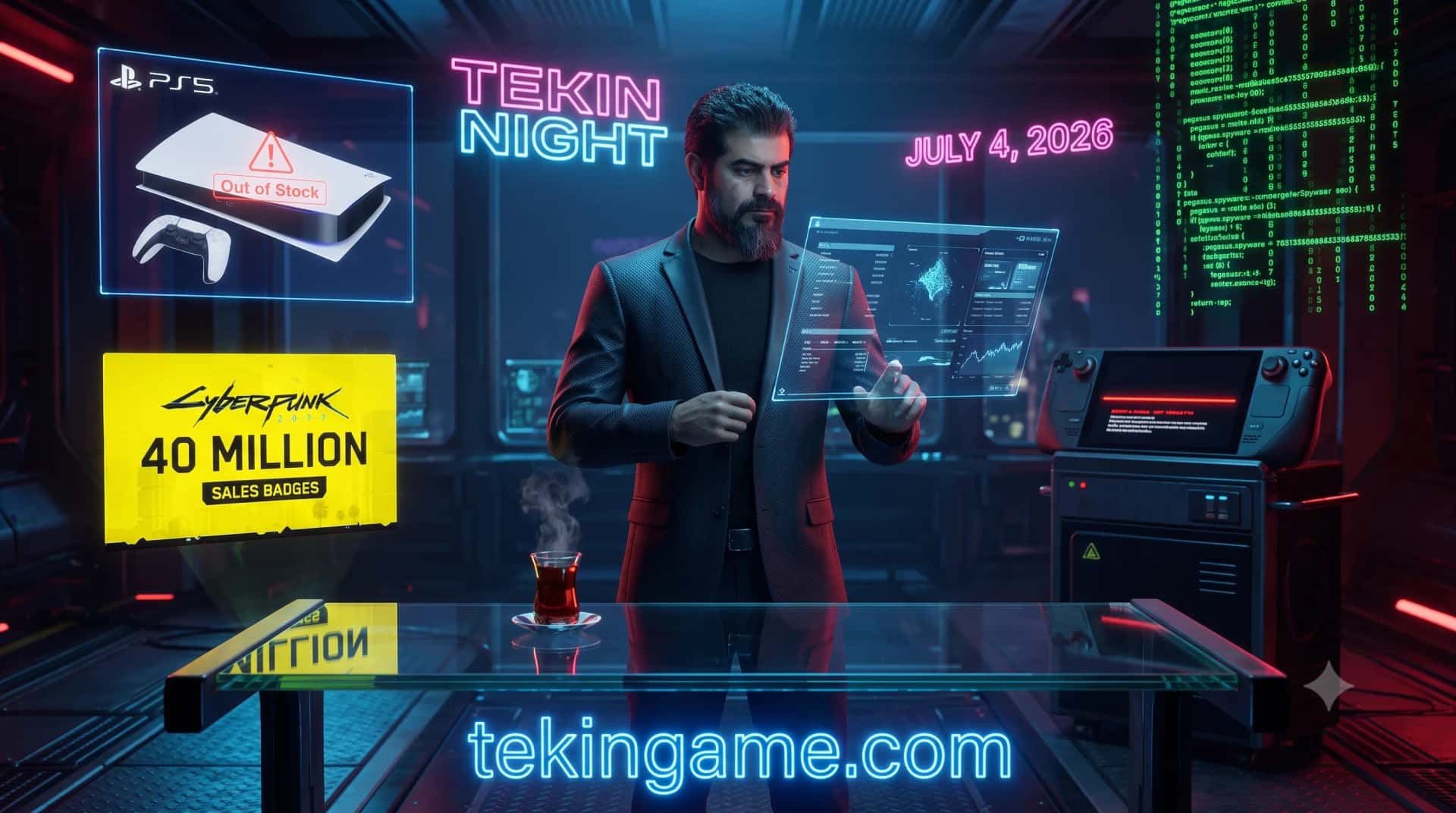 🌙 Tekin Night July 4, 2026: PS5 Drive Crisis, Cyberpunk Hits 40M & Steam Machine RLOD