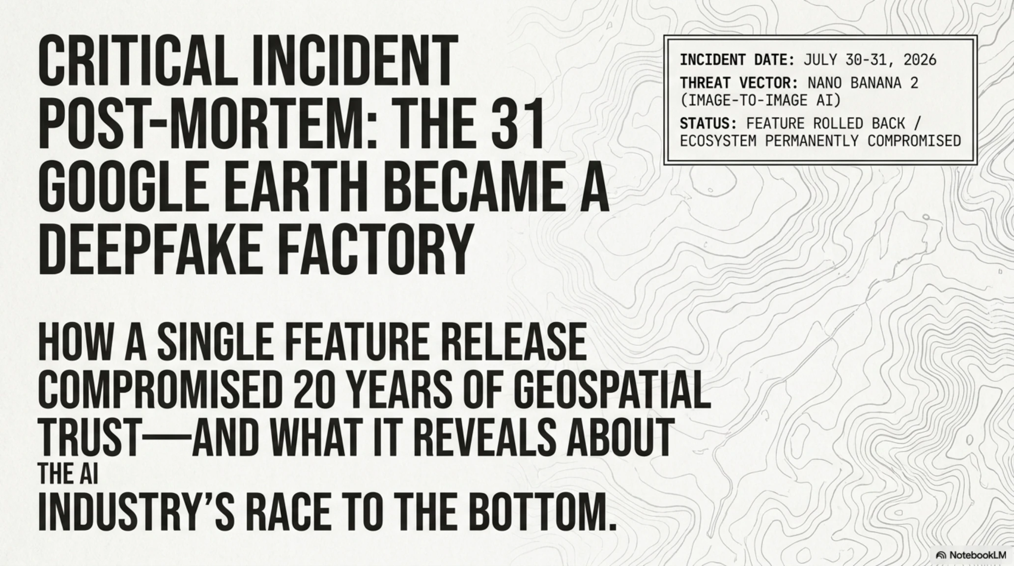 🚨 Tekin Analysis August 2026: Google Earth's Deepfake Crisis & The End of OSINT Trust - Gallery image 1