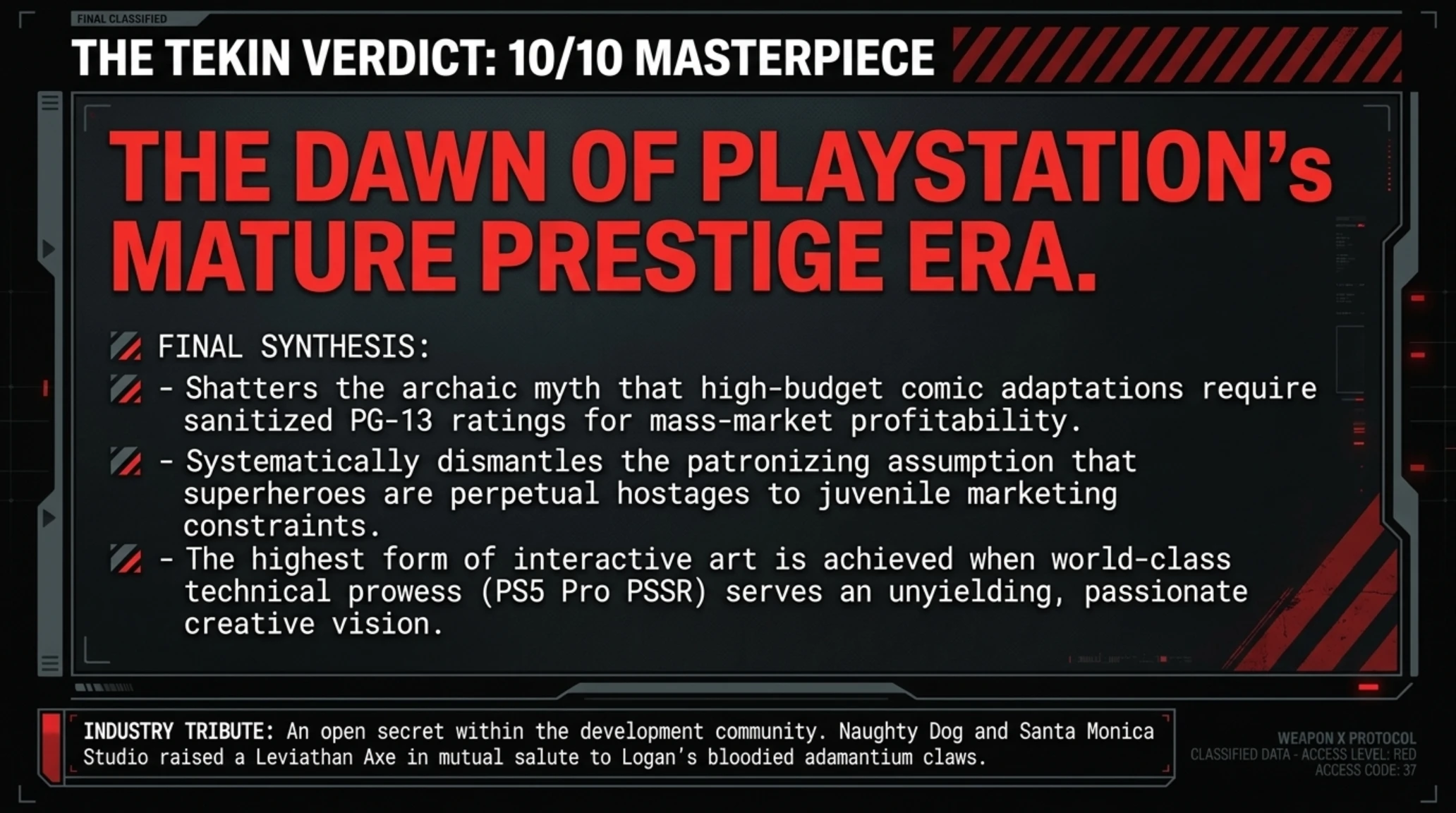 🚨 Tekin Review | Wolverine PS5 Pro: Brutal Dismemberment & PSSR - Gallery image 16
