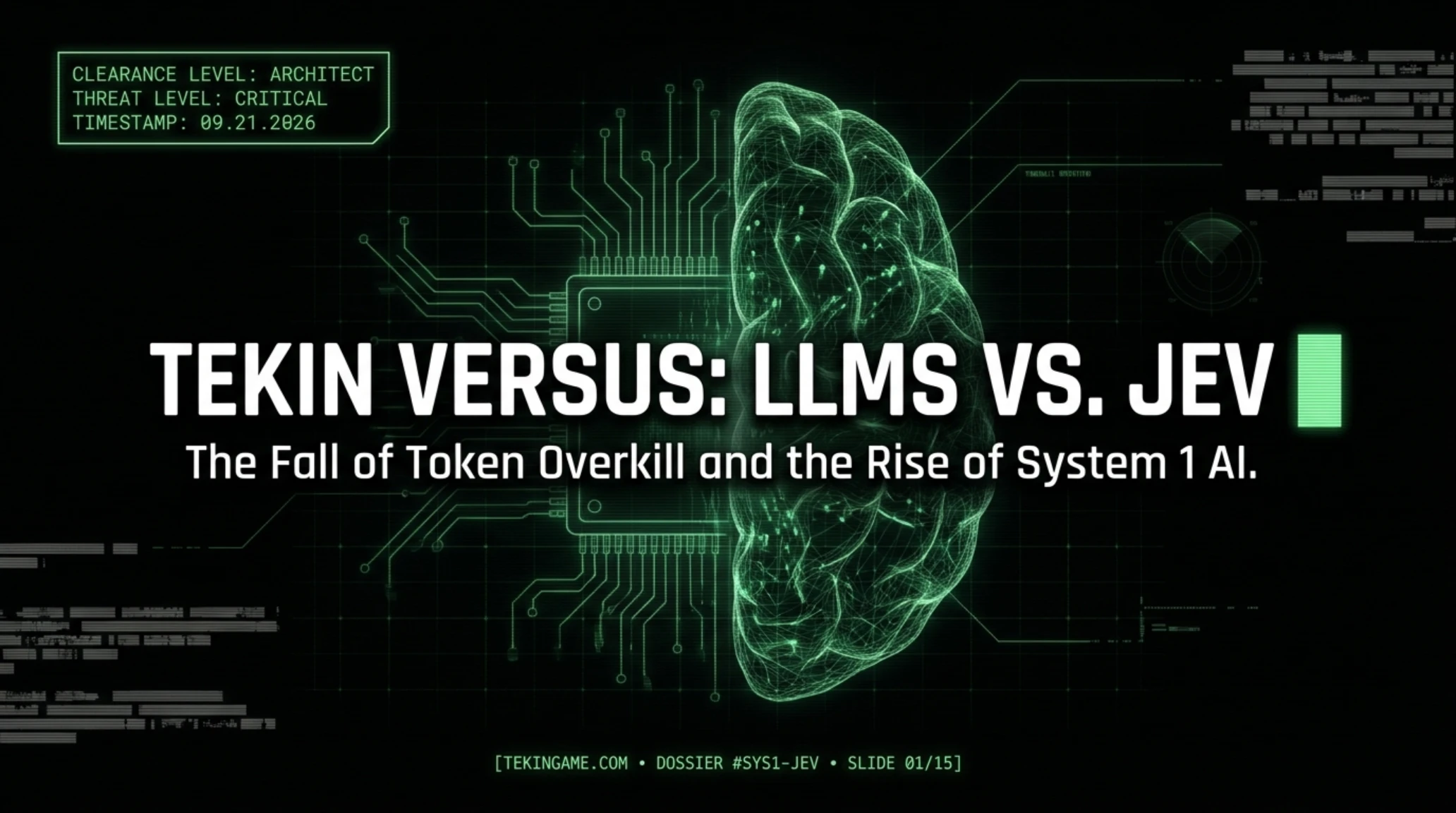 🚨 Tekin Versus Sep 2026 | Jev System 1 AI vs. Generative LLMs - Gallery image 1